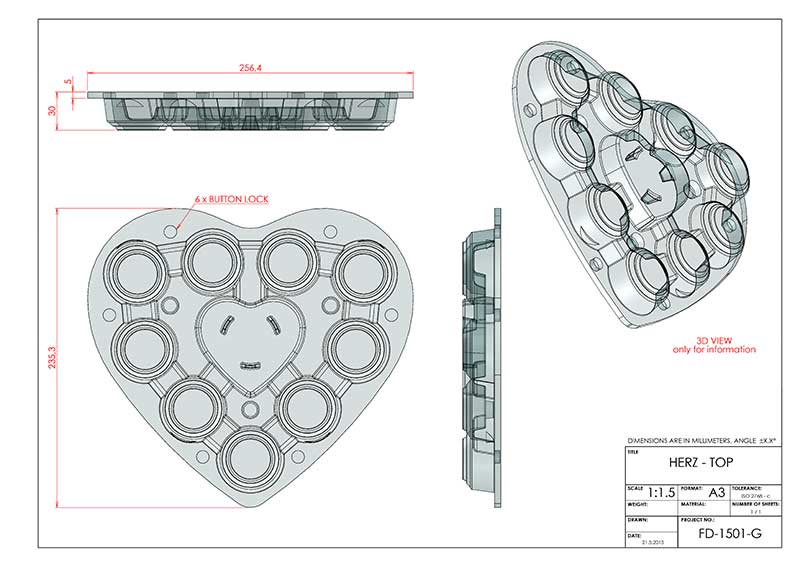 Technische Zeichnung Deckel wiederverschließbares Herz Schwedenbomben