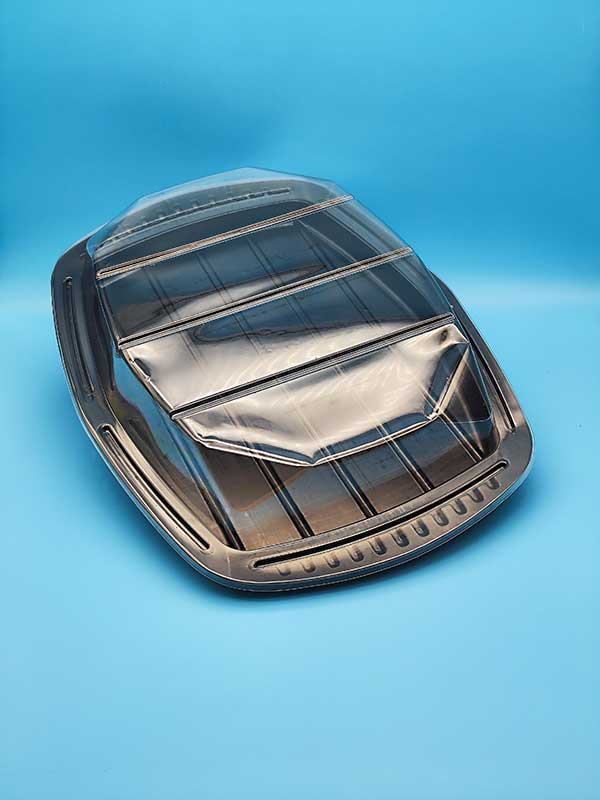 Servierplatten mit Klarsichtdeckel, geeignet für kalte Speisen und Sandwiches, Abmessungen 445×320×80mm