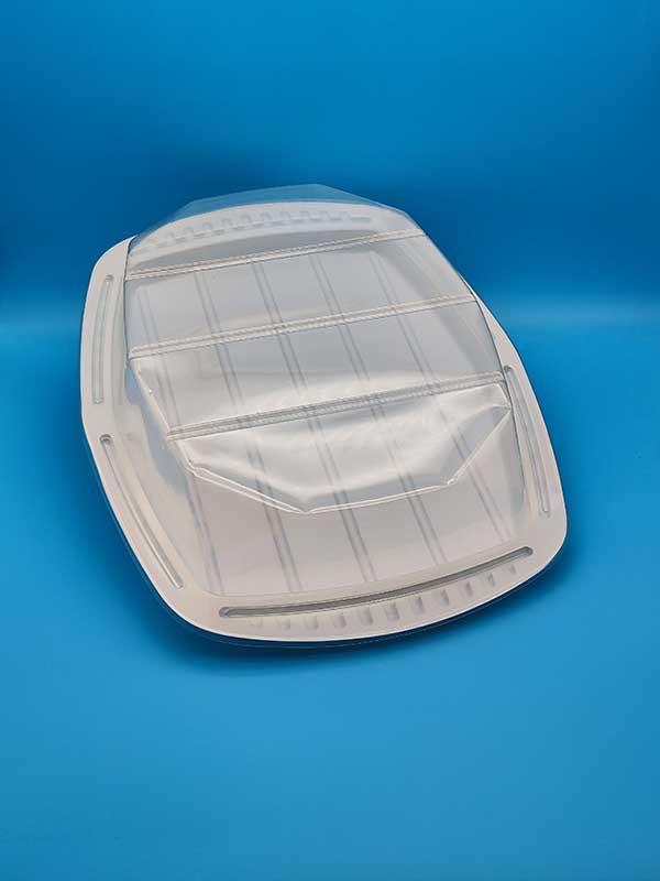 Servierplatten mit Klarsichtdeckel, geeignet für kalte Speisen und Sandwiches, Abmessungen 555×395×80mm