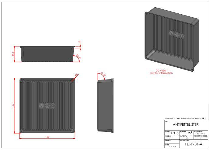 Teegebäck ANTIFETTBLISTER 157 x 157 mm
